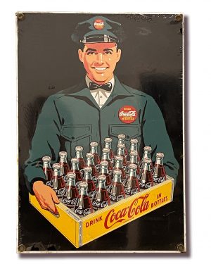 Coca Cola Enamel Sign - Delivery Man