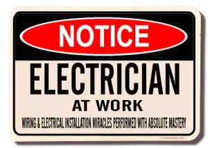 Electrician Desk Sign