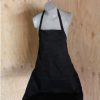 CHEFS APRON - Heavy Duty Cotton - Bib Style - Black - Image 3